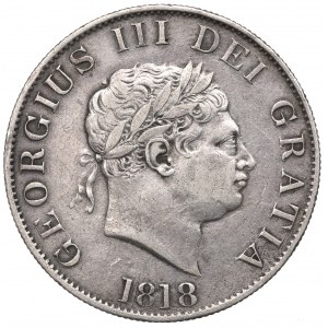 Anglicko, George III, 1/2 koruny 1818