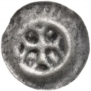Neurčený okres, brakteát z 13./14. storočia, grécky kríž s guľami