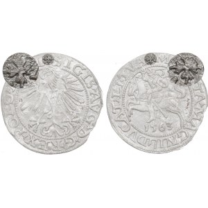 Zikmund II Augustus, půlpenny 1563, Vilnius, KŘÍŽE - vzácné