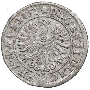 Sliezsko, 3 Krajcary 1657 EW Legnica, Jerzy III Brzeski, Ludwik IV Legnicki a Krystian Wołowsko-Oławski - RARE