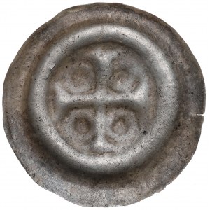 Neurčený okres, 13./14. století, brakteát, řecký kříž s kruhy v polích - RARE