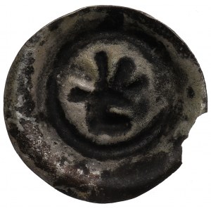 Západní Pomořansko, Usedom, 13./15. století, brakteát, přilba s nepravidelným chocholem