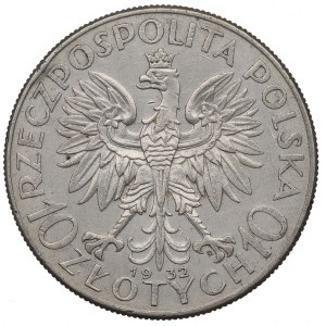 II RP, 10 Zloty 1932 ZZM Kopf einer Frau