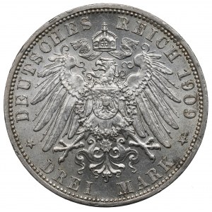 Německo, Prusko, 3 značky 1909 A