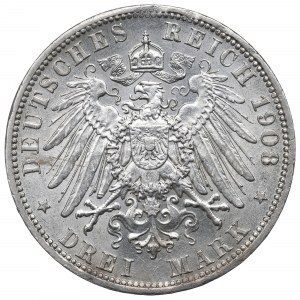 Deutschland, Preußen, 3 Mark 1908