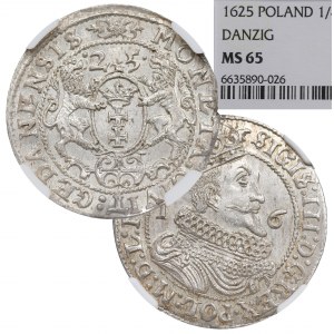 Zikmund III Vasa, Ort 1625, Gdaňsk - NGC MS65