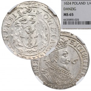 Žigmund III Vasa, Ort 1623/4, Gdansk - PR NGC MS65