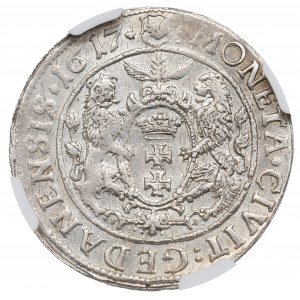Sigismund III, 18 groschen 1617, Danzig - NGC AU58
