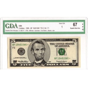 Spojené štáty, 5 USD 1999 - GDA 67EPQ