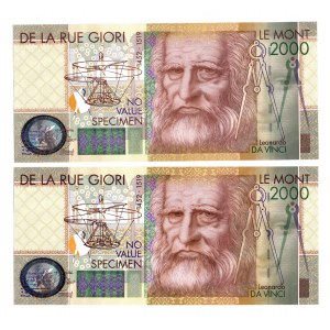 Thomas De La Rue, TestNote - 2000, Leonardo Da Vinci zestaw 2 egz.