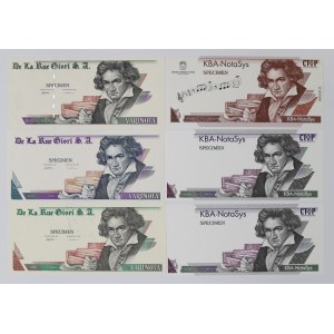 Thomas De La Rue, TestNote - Zestaw 6 banknotów
