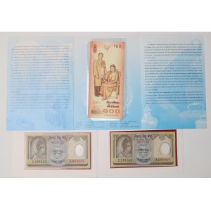 Zestaw 3 pamiątkowych banknotów w folderach emitentów
