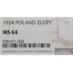 II Republic of Poland, 1 zloty 1924 - NGC AU Details