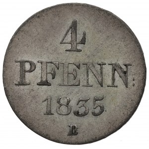 Německo, Hannover, 4 fenigs 1835