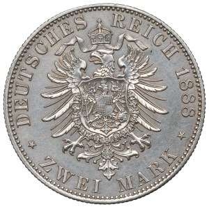 Nemecko, Prusko, 2 marky 1888