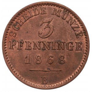 Německo, 3 fenigs 1868