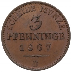 Germany, 3 pfennigi 1867