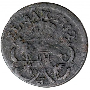 August III Sas, šelak 1752, Gubin - obrátený F