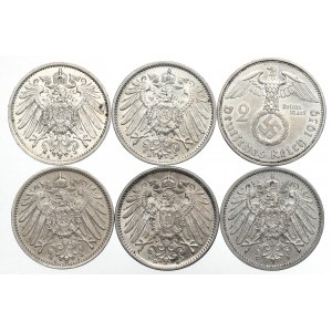 Nemecko, sada 1 marky 1914-15 a 2 marky 1939