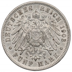 Německo, Württemberg, 5 značek 1903