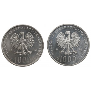 Poľská ľudová republika, sada 1 000 kusov zlata 1982