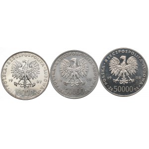 PRL, Zestaw 10.000 złotych 1987 i 50.000 złotych 1988