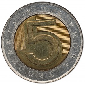 III RP, Musterprägung 5 Zloty 1994 - Nennwert und Adler Seltenheit