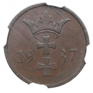 Freie Stadt Danzig, 2 fenigy 1937 - NGC MS63 BN