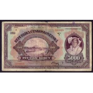 Československo, 5 000 korún 1920 - MODEL Ser. A
