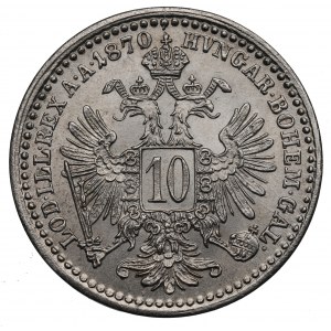 Rakúsko-Uhorsko, Franz Joseph, 10 krajcars 1870