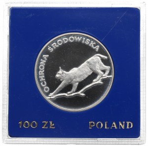 Poľská ľudová republika, 100 zlotých 1979 Ochrana životného prostredia - Lynx