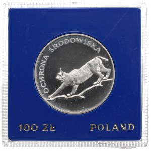 Volksrepublik Polen, 100 Zloty 1979 Umweltschutz - Luchs