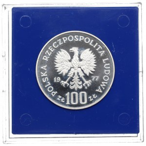 Volksrepublik Polen, 100 Zloty 1977 Umweltschutz - Bison