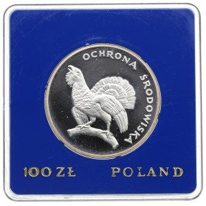 Poľská ľudová republika, 100 zlotých 1980 Ochrana životného prostredia - tetrov