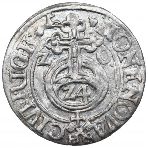 Zygmunt III Waza, Półtorak 1620, Ryga - klucze rozdzielają legendę, z lisem u góry