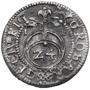 Zikmund III Vasa, haléř 1617, Riga - RARE