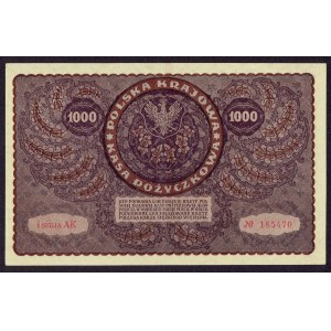 II RP, 1000 polnische Mark 1919 1. Serie AK