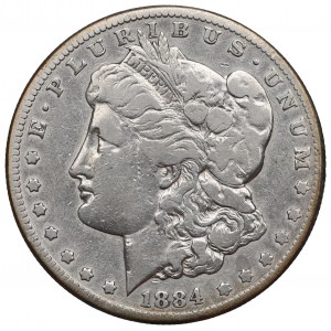 USA, Morgan Dollar 1884, Carson City - vzácne