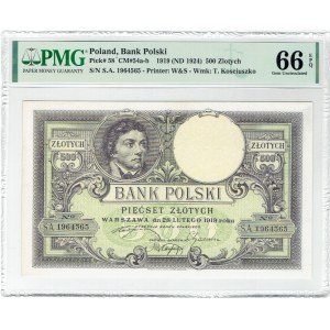 II RP, 500 złotych 1919 S.A. - PMG 66 EPQ