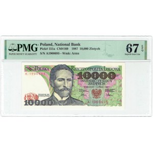 PRL 10 000 złotych 1987 A PMG 67 EPQ