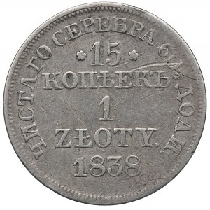 Russische Teilung, Nikolaus I., 15 Kopeken=1 Zloty 1838