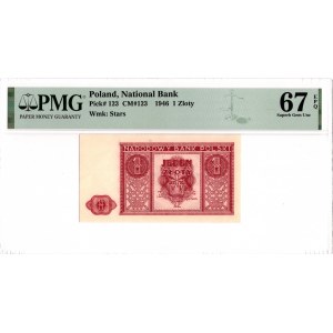 PRL, 1 złoty 1946 - PMG 67EPQ