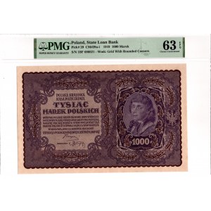 II RP, 1000 polnische Mark 1919 1. SERIE BF - PMG 63EPQ