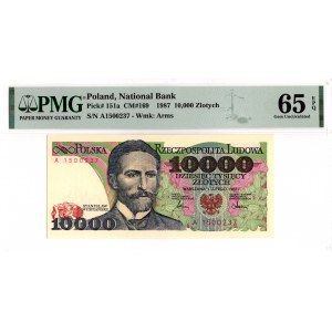 PRL 10 000 złotych 1987 A - PMG 65EPQ