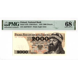 PRL, 2000 złotych 1979 AK - PMG 68EPQ