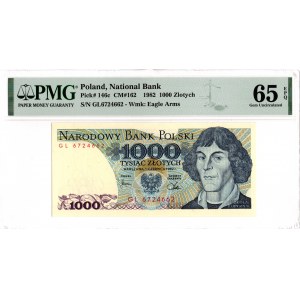 PRL, 1000 złotych 1982 GL - PMG 65EPQ