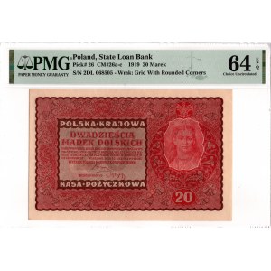 II RP, 20 marek polskich 1919 II SERJA DA - PMG 64EPQ