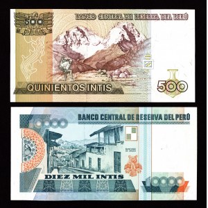 Peru, Zestaw banknotów
