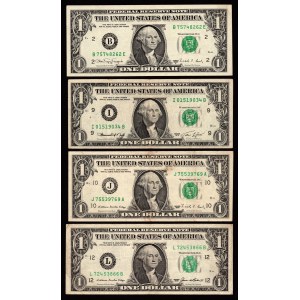 USA, set of banknotes 1 dollar