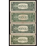 USA, set of banknotes 1 dollar